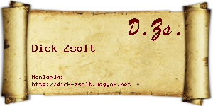 Dick Zsolt névjegykártya